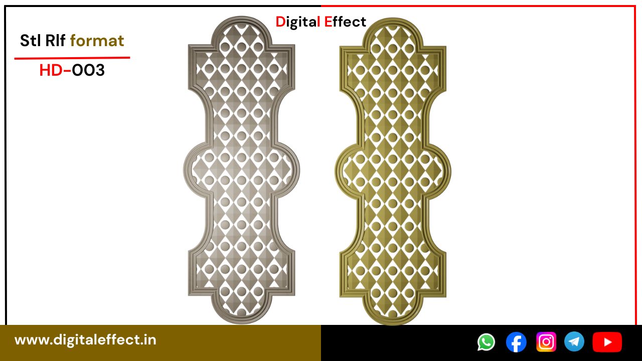 Detailed CNC Door Carving Design for MDF Panels – Digital Effect
