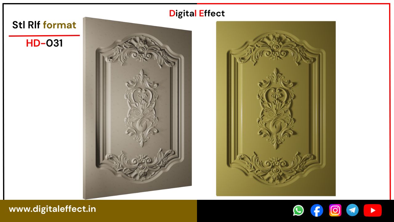 Stylish CNC Carved Wooden Door Design – Digital Effect