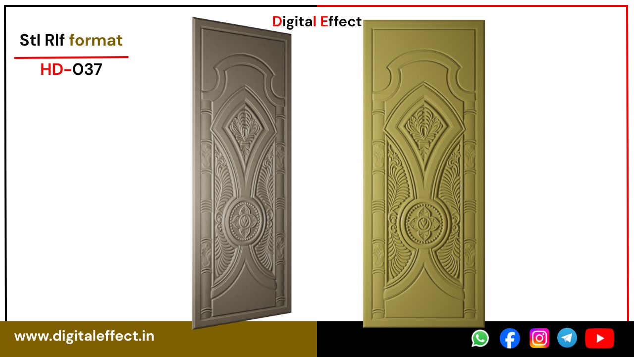 Floral Wooden Door Design – Digital Effect