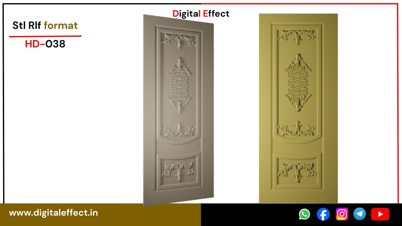 Geometric Pattern Wooden Door Design – Digital Effect