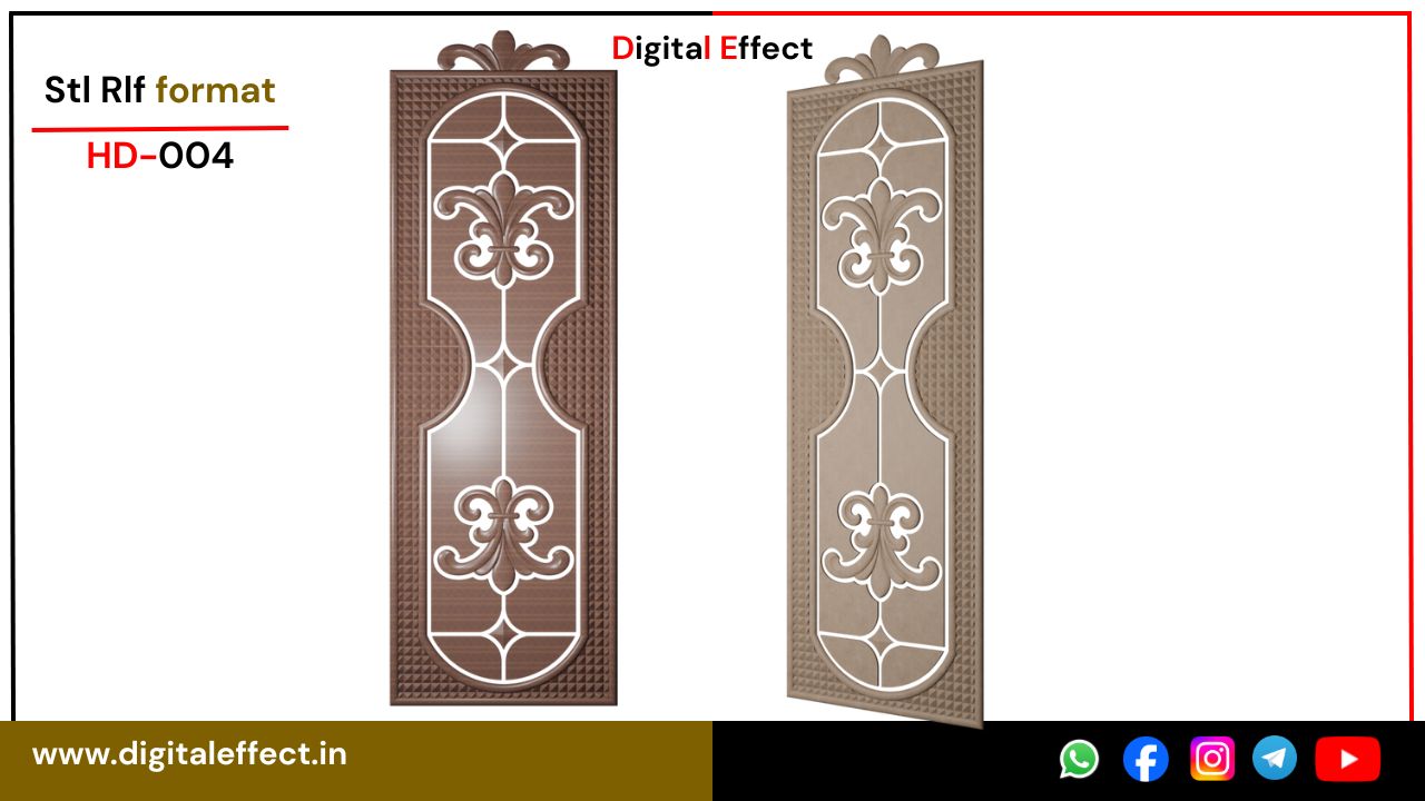 Elegant CNC Door Carving Design for MDF Panels – Digital Effect