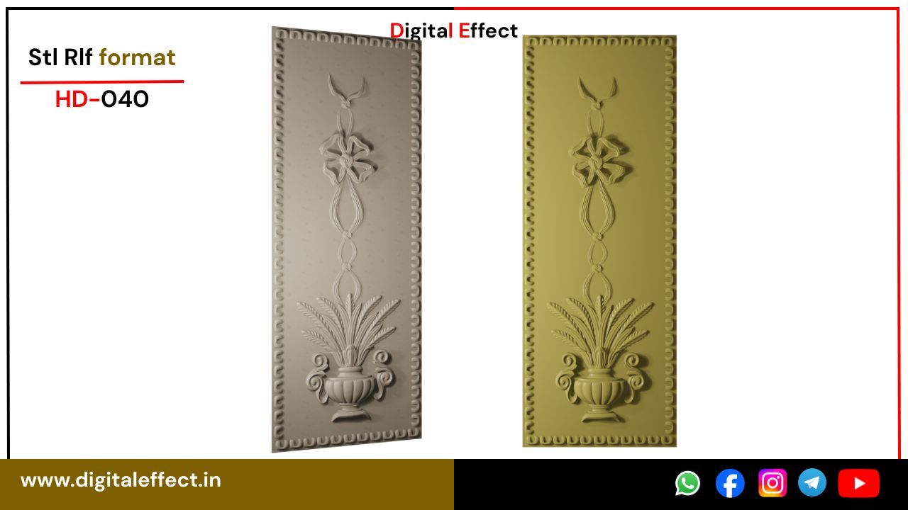 Modern CNC Carved Wooden Door Panel – Digital Effect