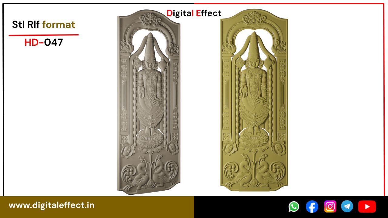 Elegant Floral Panel Door Design – Digital Effect