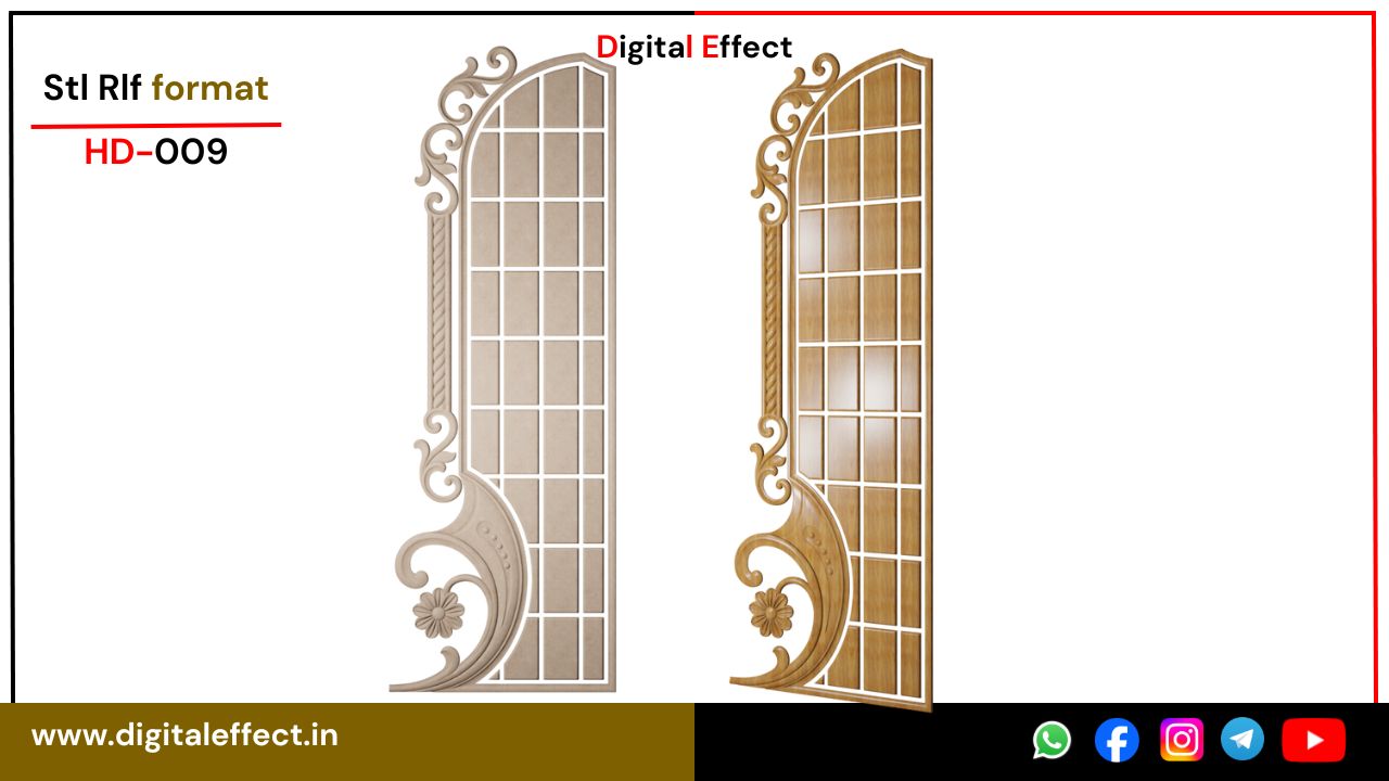 Vivid CNC Door Carving Design – Digital Effect
