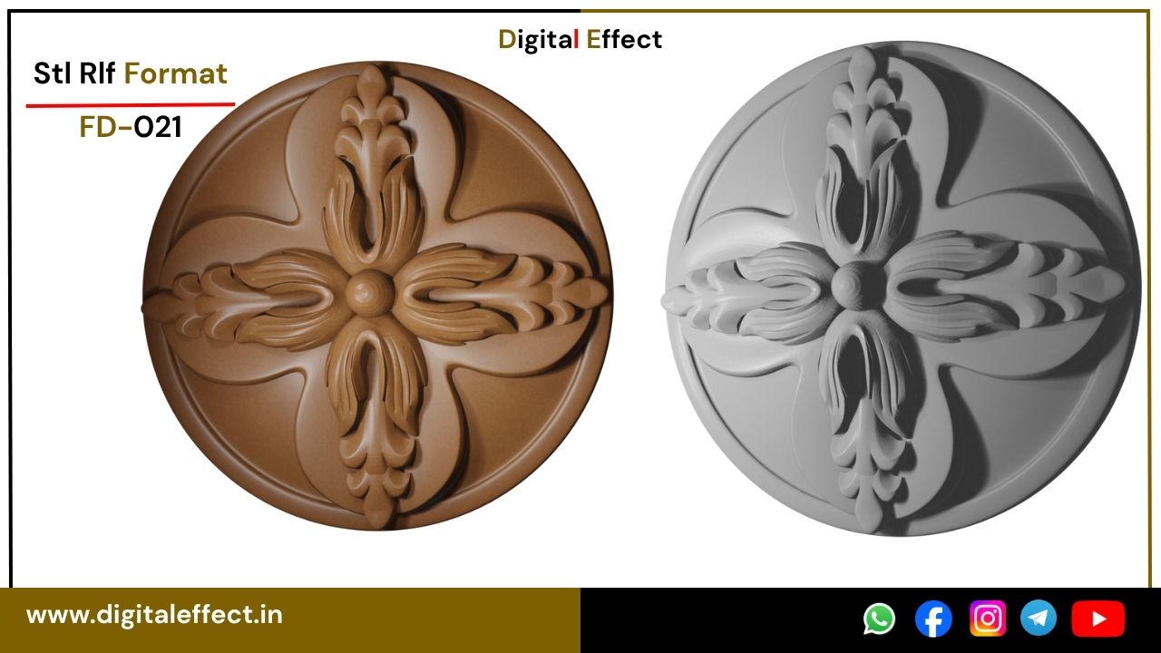 Beautiful flower carving for CNC panel – Digital Effect