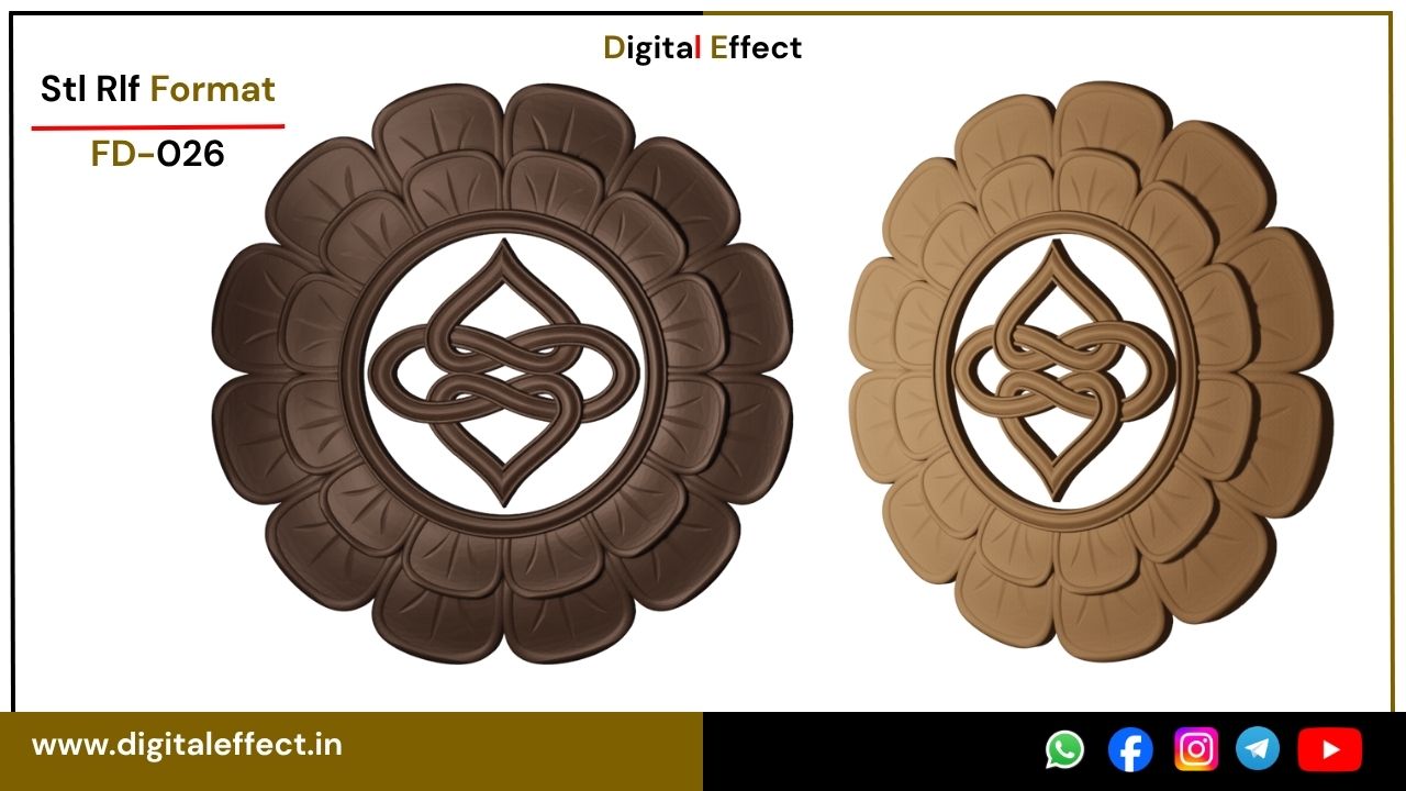 Intricate Floral Panel Carving for CNC Projects – Digital Effect