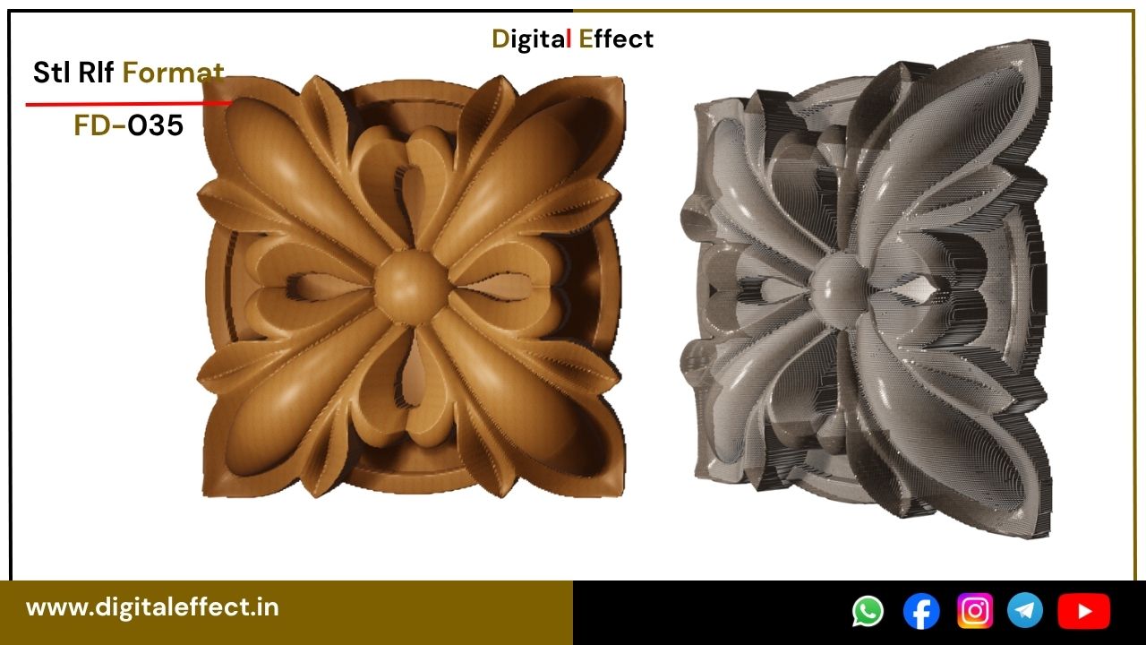 Refined 3D floral CNC relief – Digital Effect