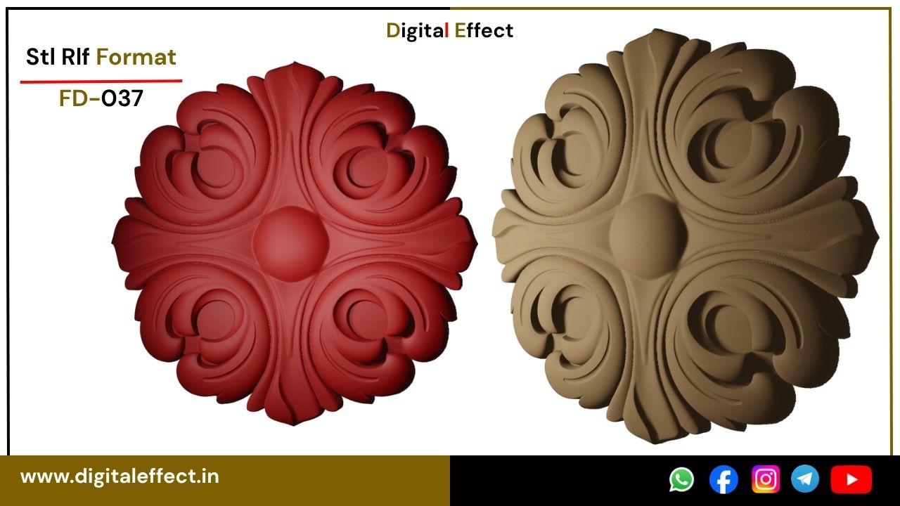 Artistic 3D floral CNC relief – Digital Effect