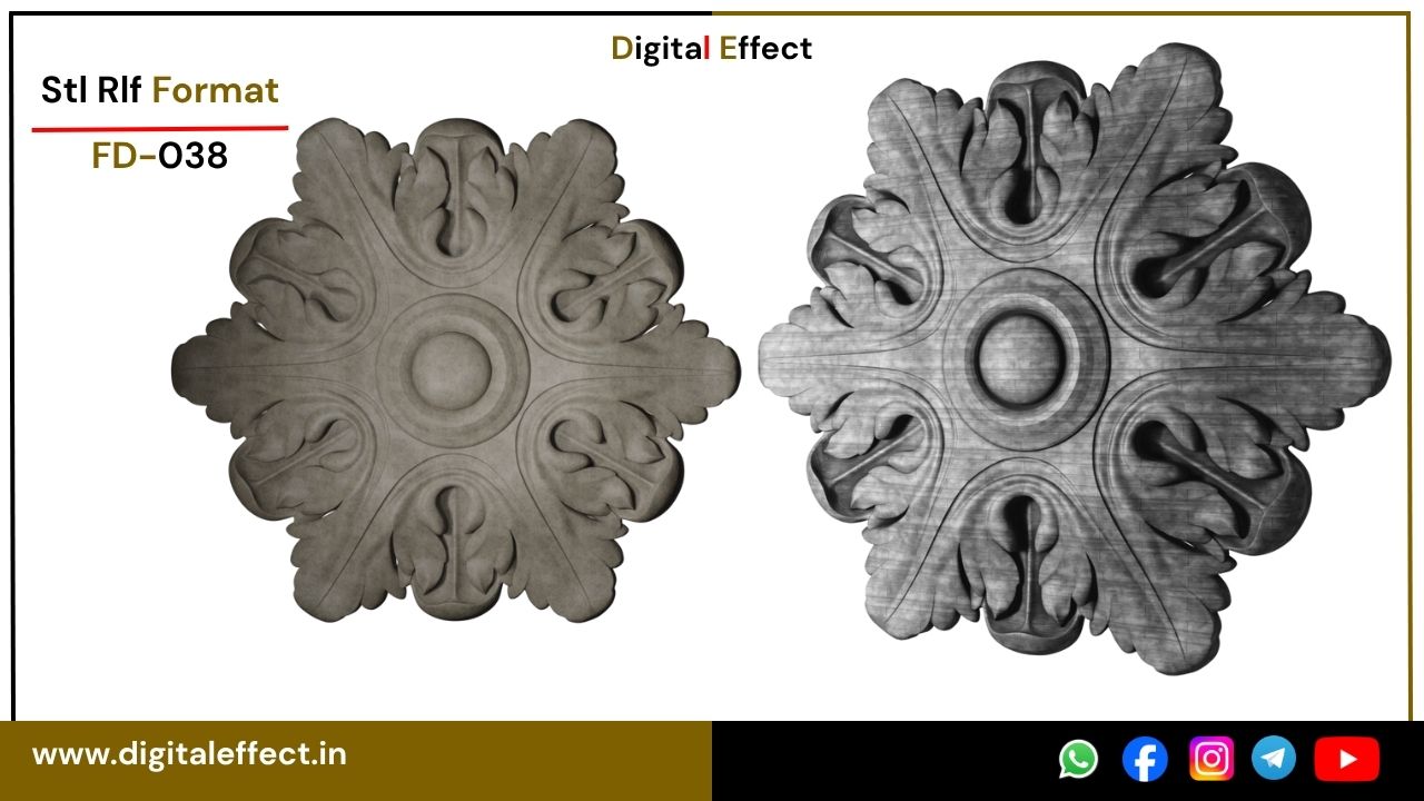Graceful 3D floral CNC design – Digital Effect