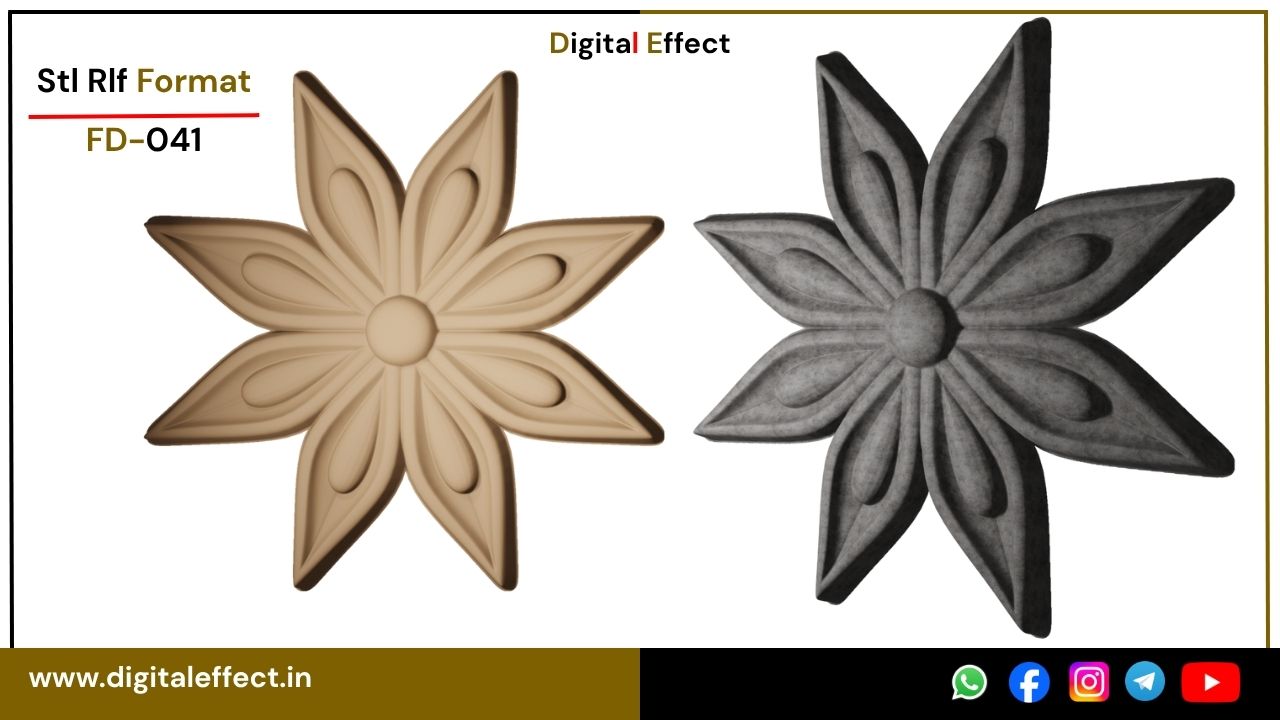 Detailed 3D floral CNC relief – Digital Effect