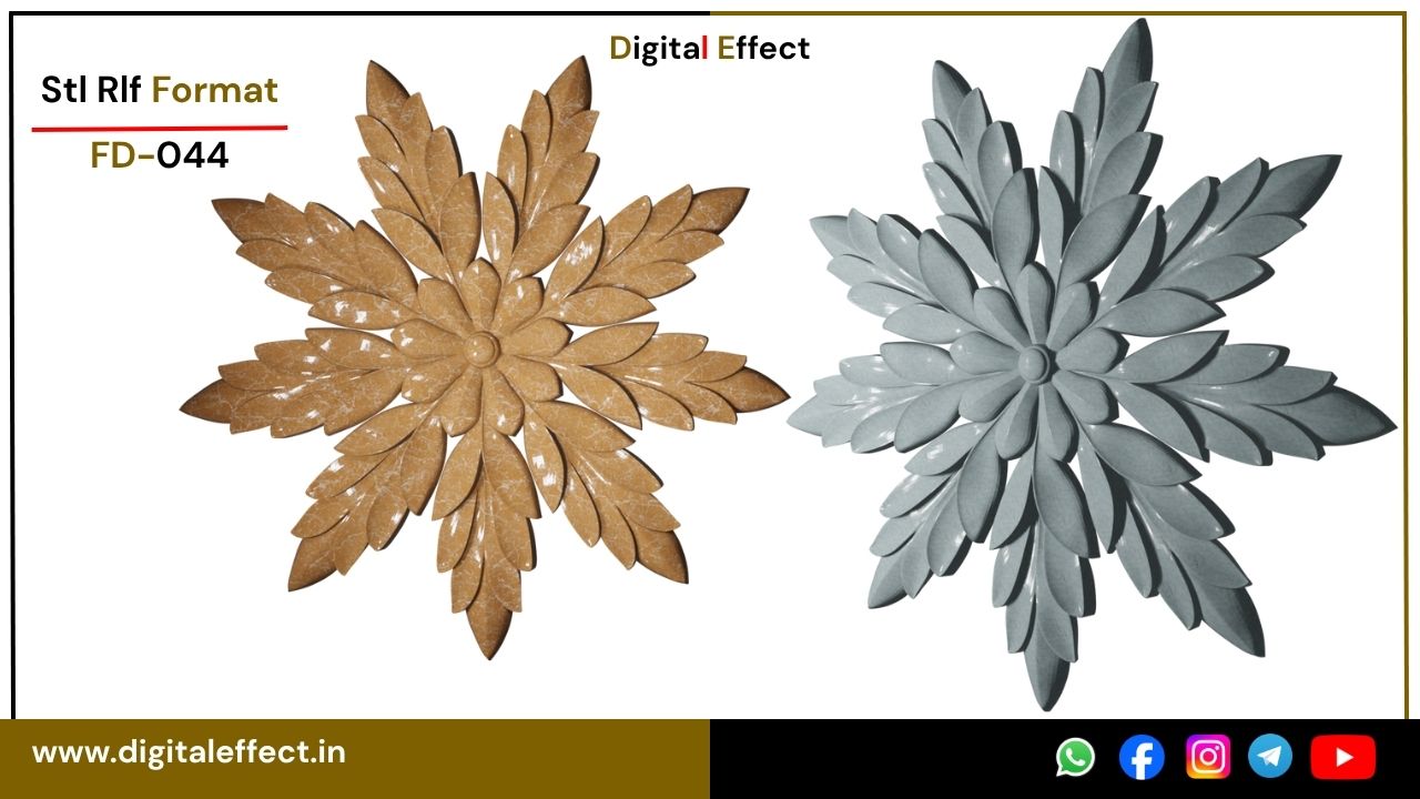 Sleek 3D floral CNC relief – Digital Effect
