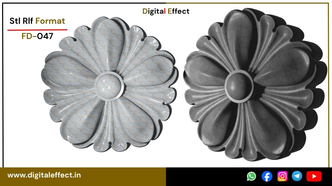 Modern 3D floral CNC design – Digital Effect