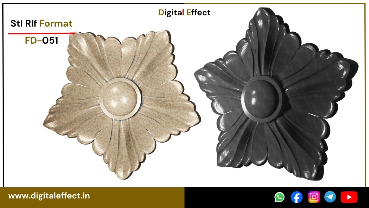 Vivid 3D floral CNC relief – Digital Effect