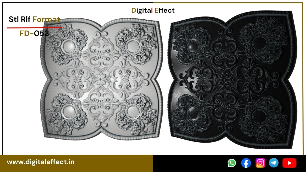 Sleek 3D floral CNC relief – Digital Effect