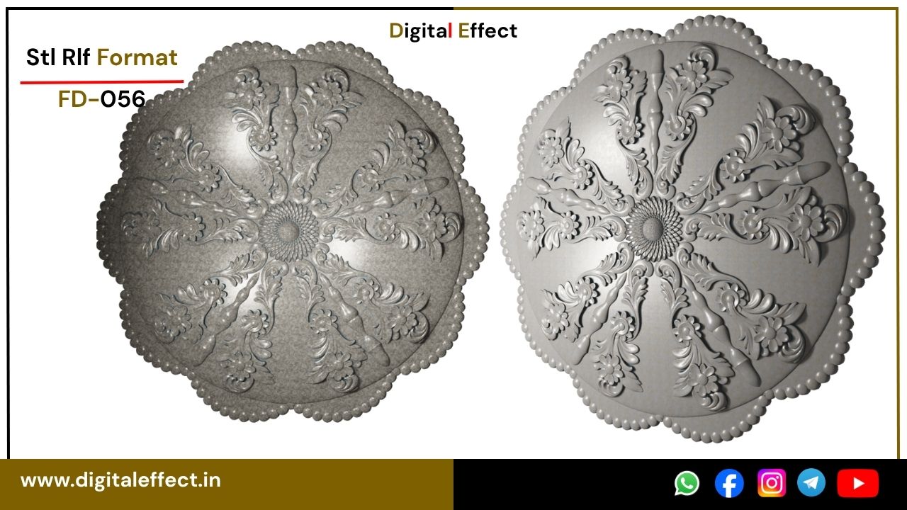 Vibrant 3D floral CNC relief – Digital Effect
