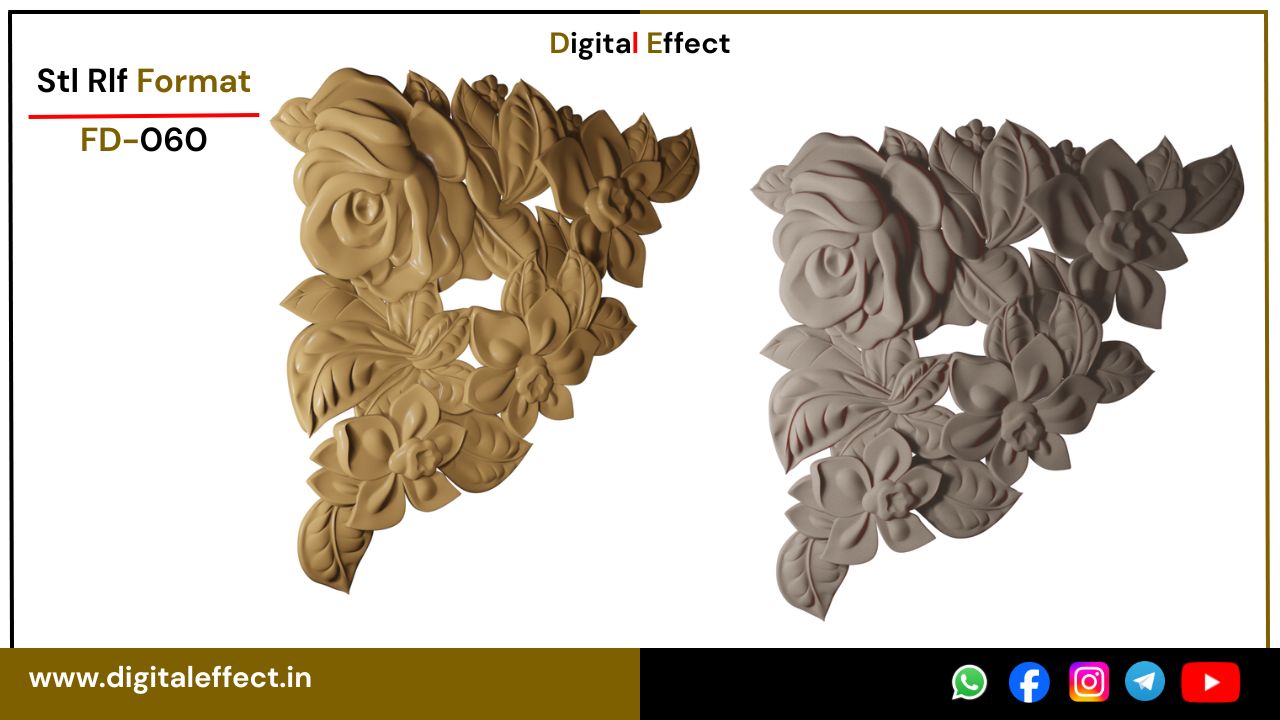 Ornate 3D floral CNC relief – Digital Effect