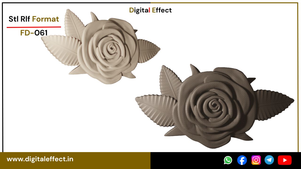 Elegant 3D floral CNC relief – Digital Effect