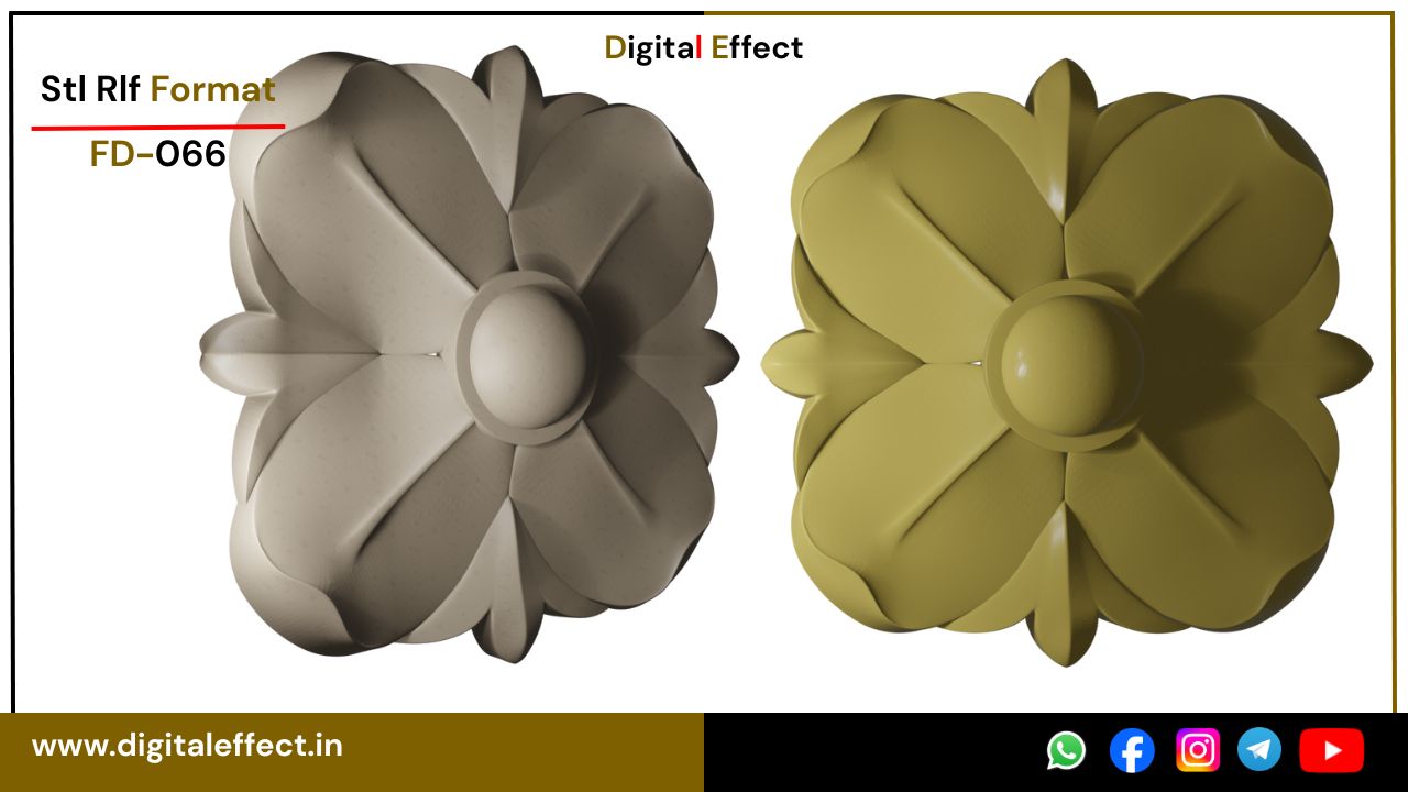 Floral Relief CNC Carving Design – Digital Effect