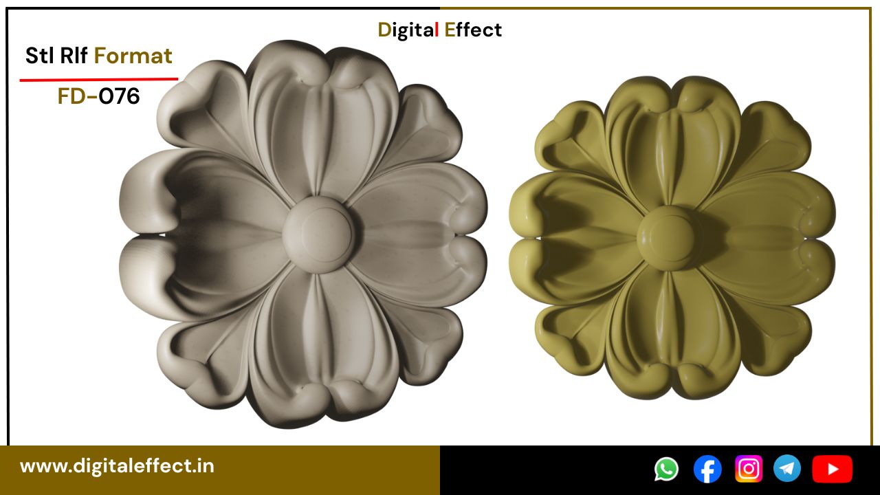 Flower CNC Relief Sculpture – Digital Effect