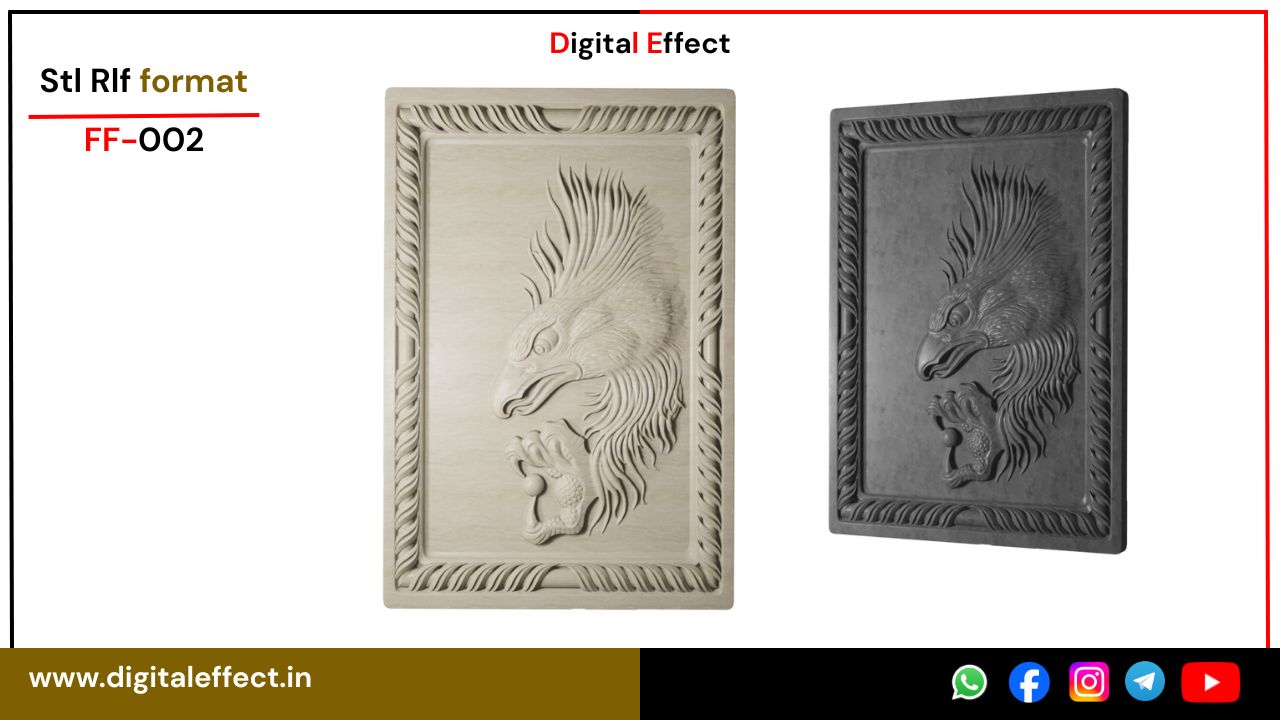 Flying Eagle CNC Relief Design for Wood Carving – Digital Effect