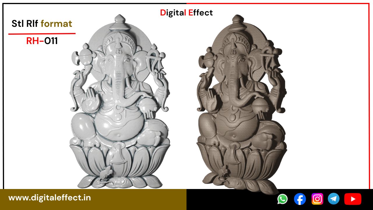 Ganesha CNC Relief Design – Digital Effect