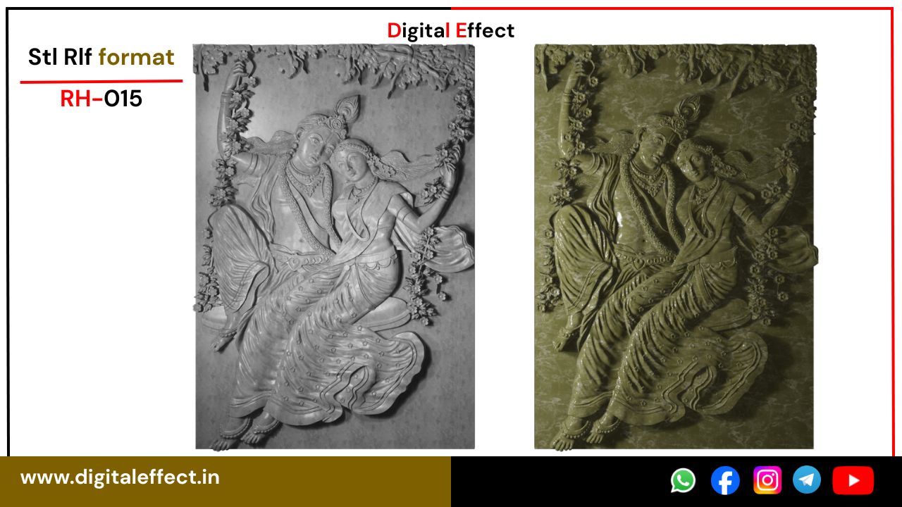 Radha Krishna Spiritual CNC Relief Art by Digital Effect