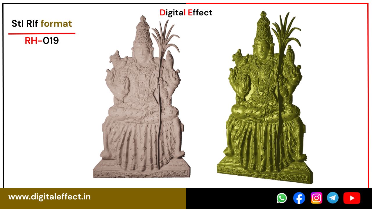 Mata Laxmi CNC Relief Design for Spiritual Decor – Digital Effect