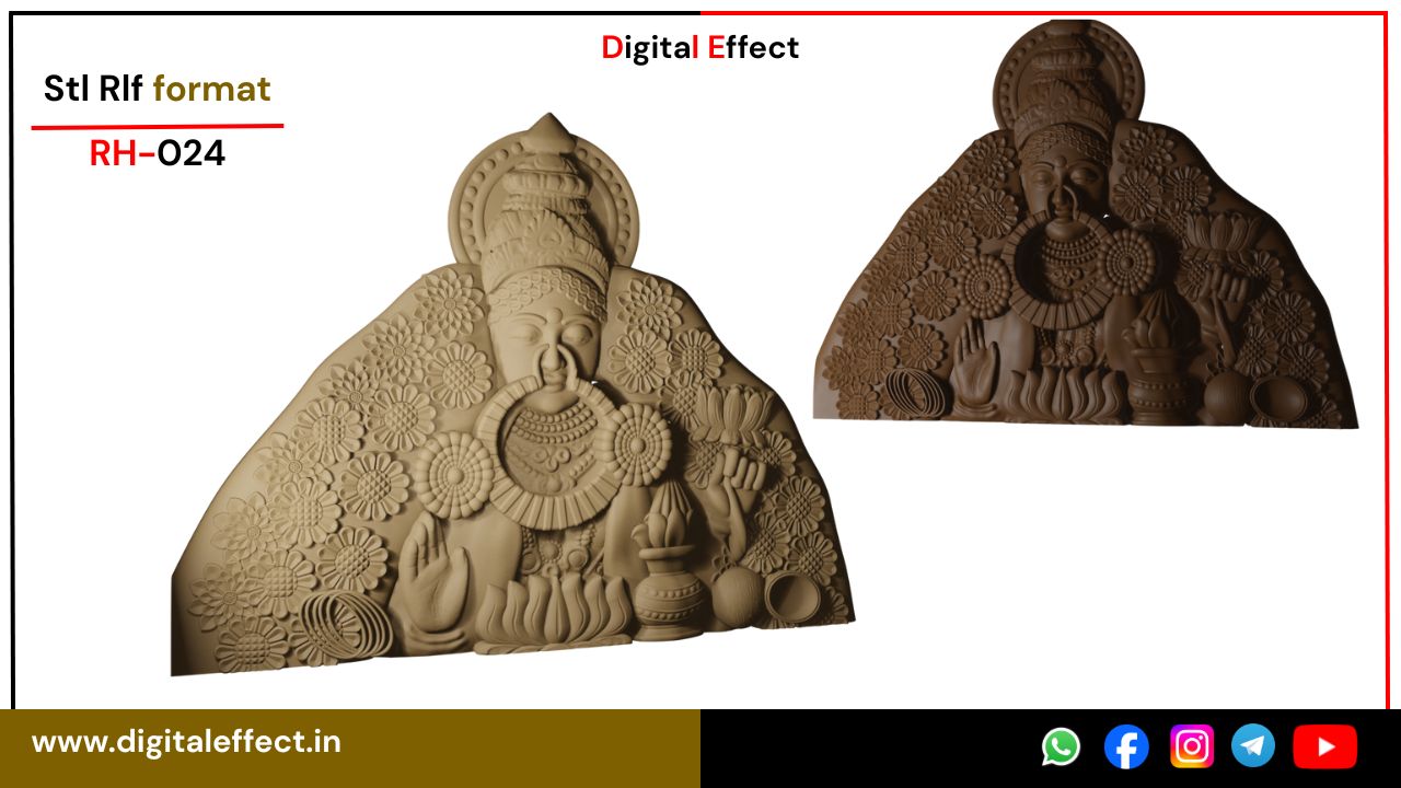 Mata Laxmi CNC Temple Sculpture for Spiritual Decor – Digital Effect