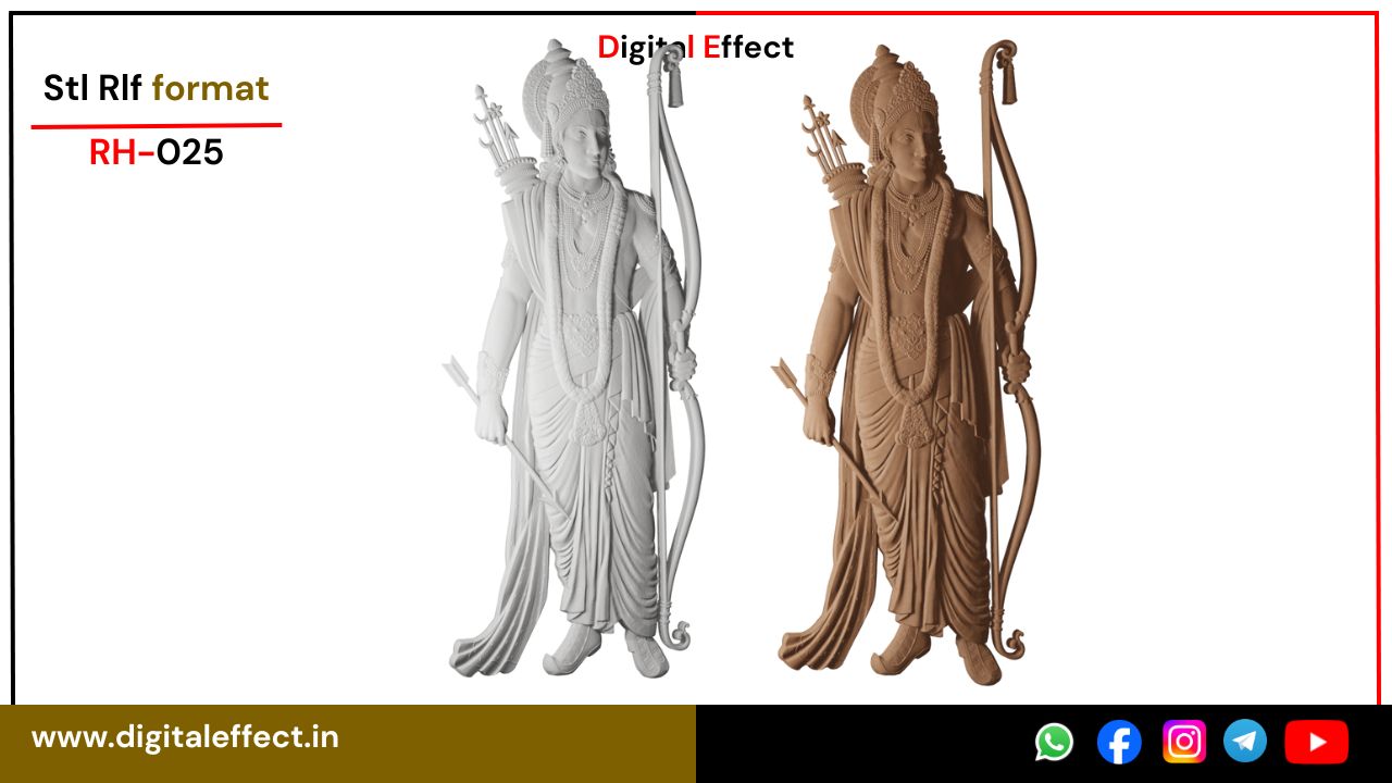 Bhagwan Ram CNC Temple Relief for Spiritual Decor – Digital Effect