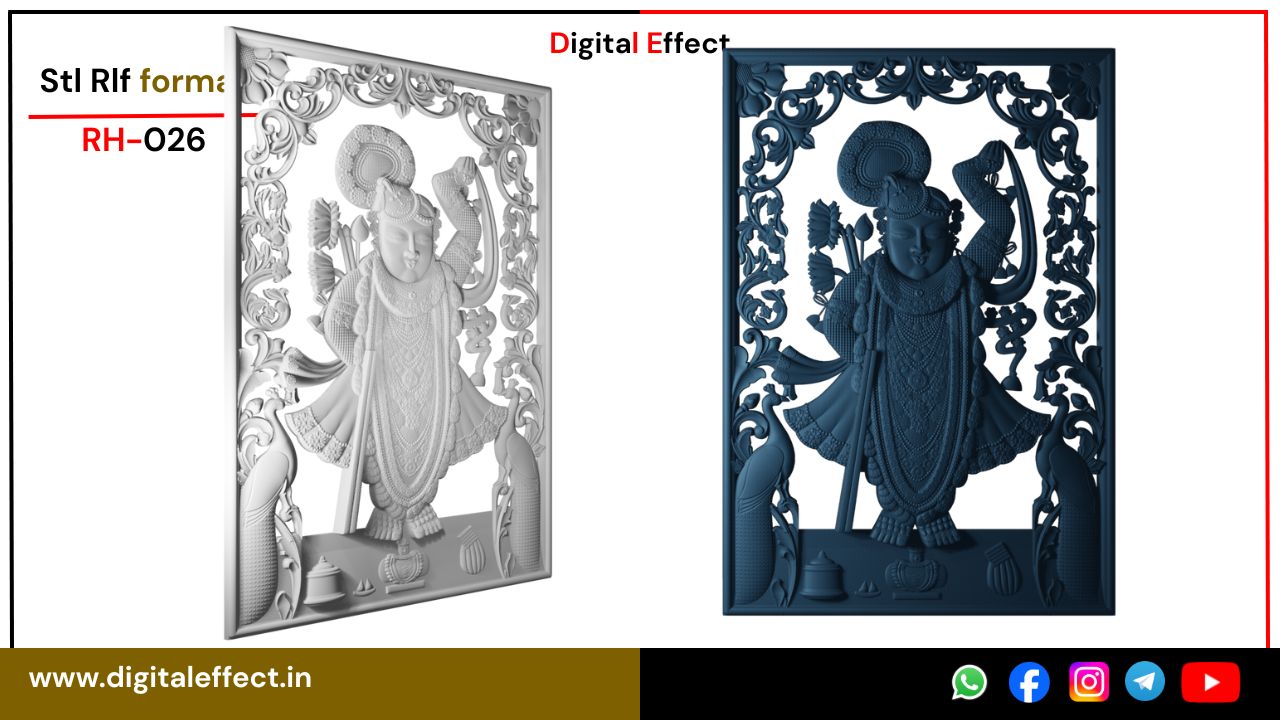 Dwarkadhish CNC Temple Relief for Spiritual Decor – Digital Effect