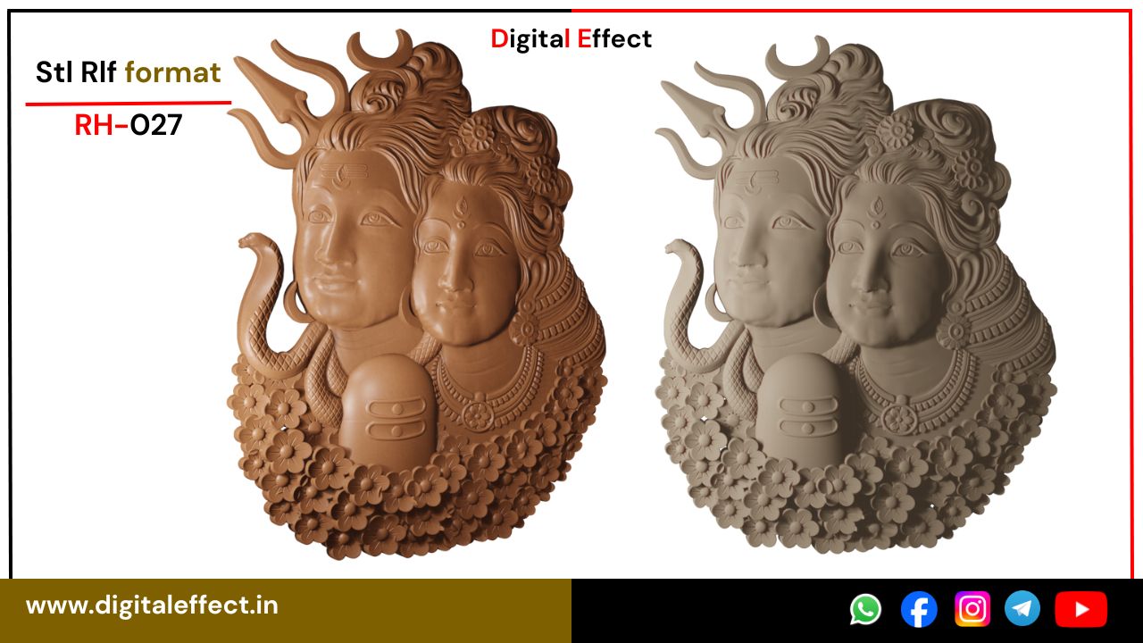 Shiv Bhagwan CNC Temple Relief for Spiritual Decor – Digital Effect