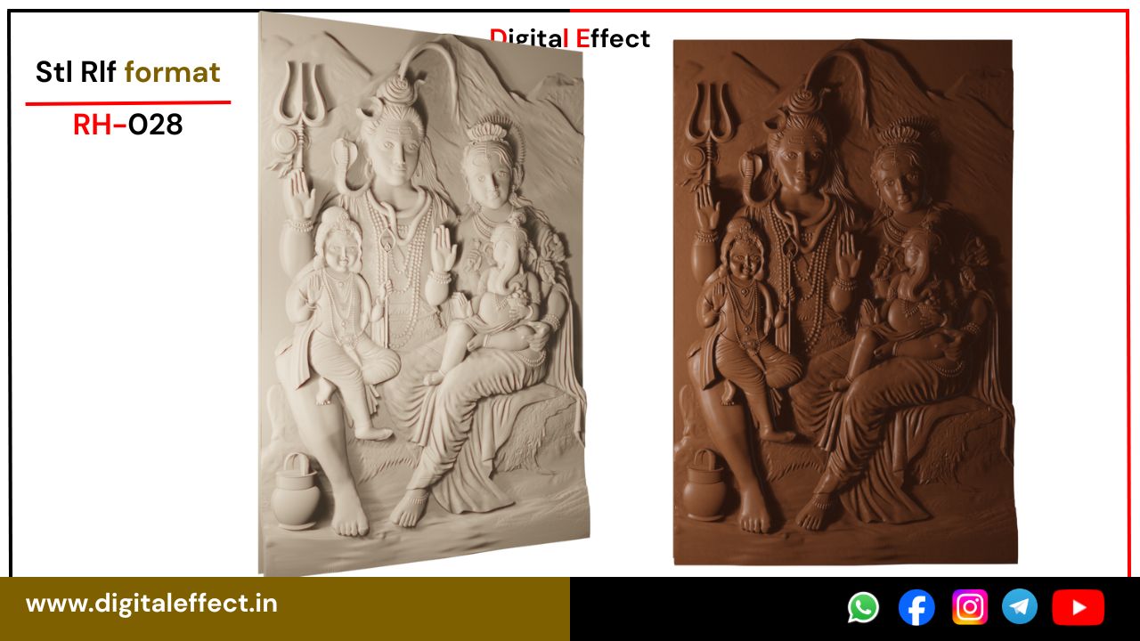 Shiv Bhagwan CNC Temple Relief for Spiritual Decor – Digital Effect