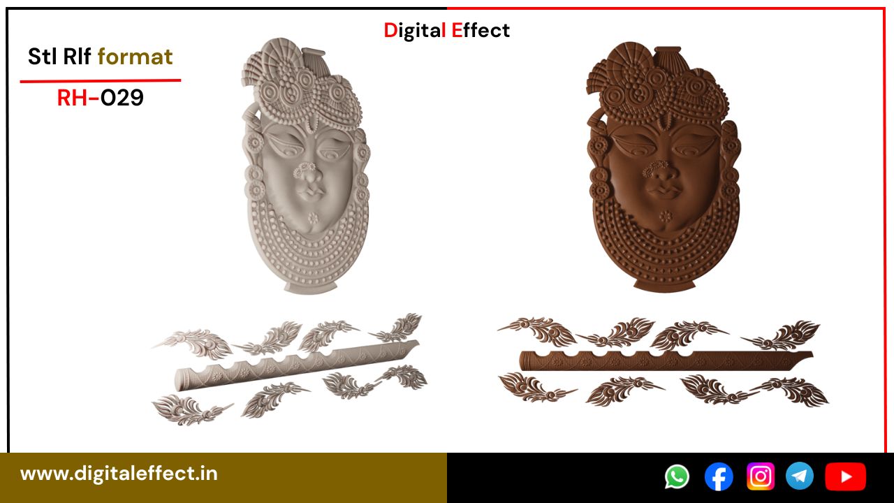 Dwarkadhish Lord Krishna CNC Temple Relief – Digital Effect