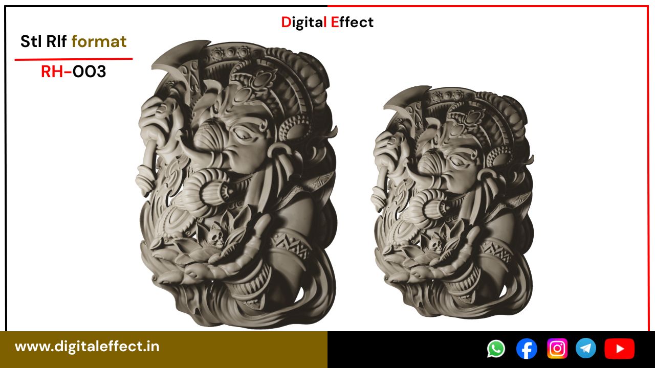 Blessing Ganesh CNC Relief Design for Wood Carving – Digital Effect