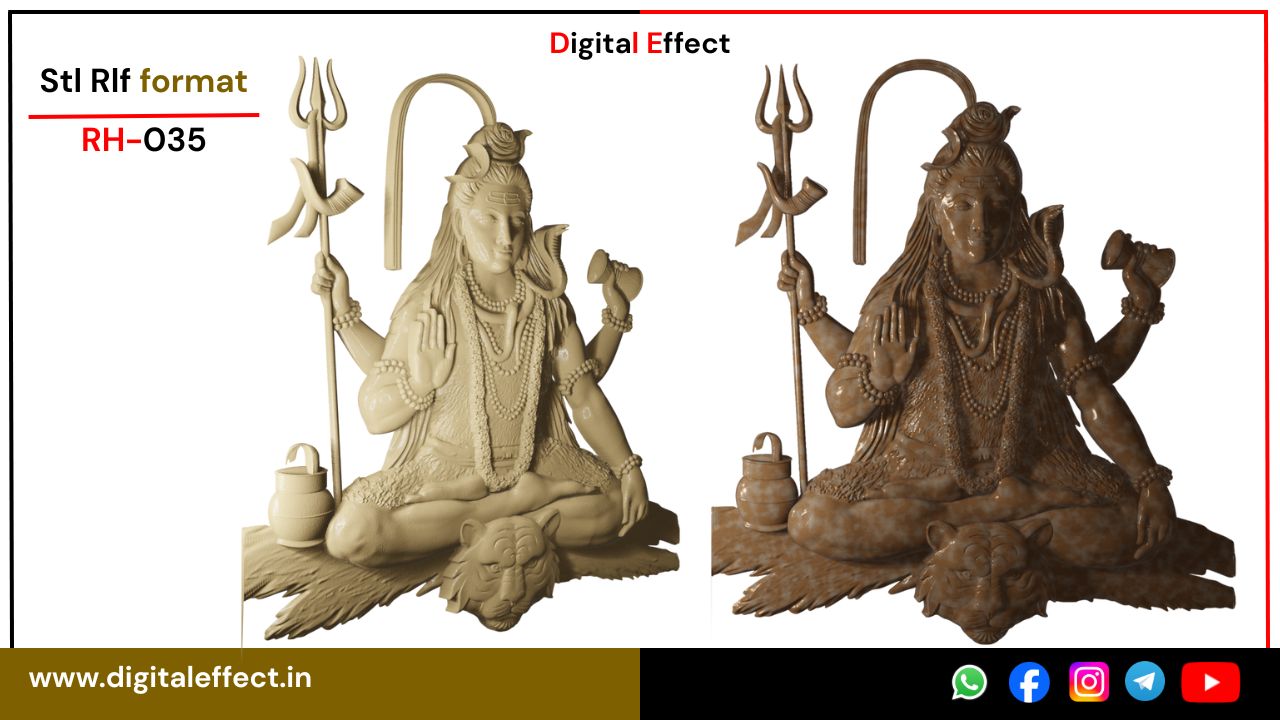 Shiv Bhagwan CNC Relief Sculpture – Digital Effect