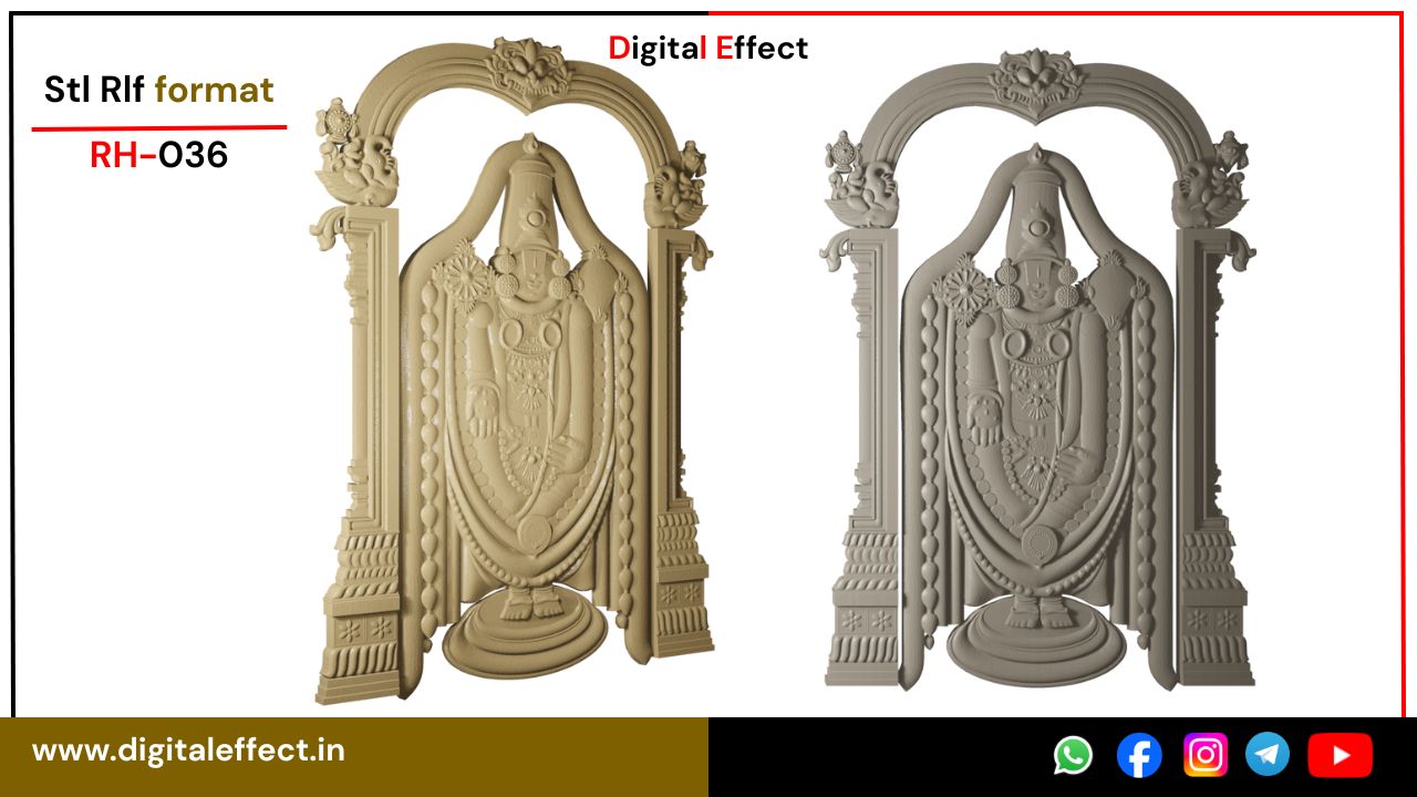 Venkateswara Bhagwan CNC Relief Sculpture – Digital Effect
