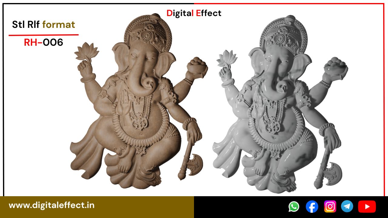 Divine Ganesha Panel for CNC – Digital Effect