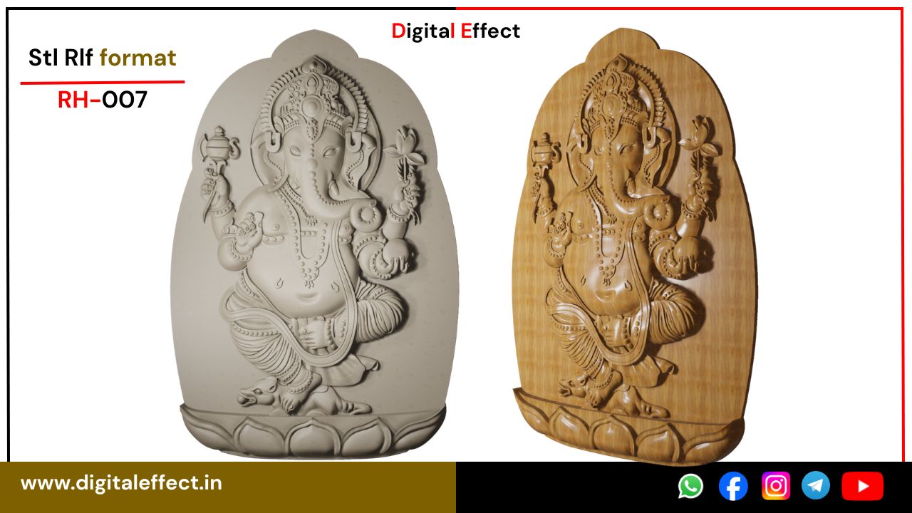 Traditional Ganesh Relief Carving for CNC – Digital Effect