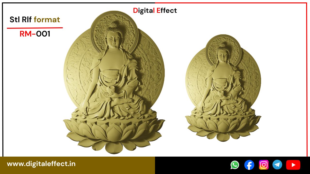 Mahavir Adinatha Buddha Relief Design – Digital Effect