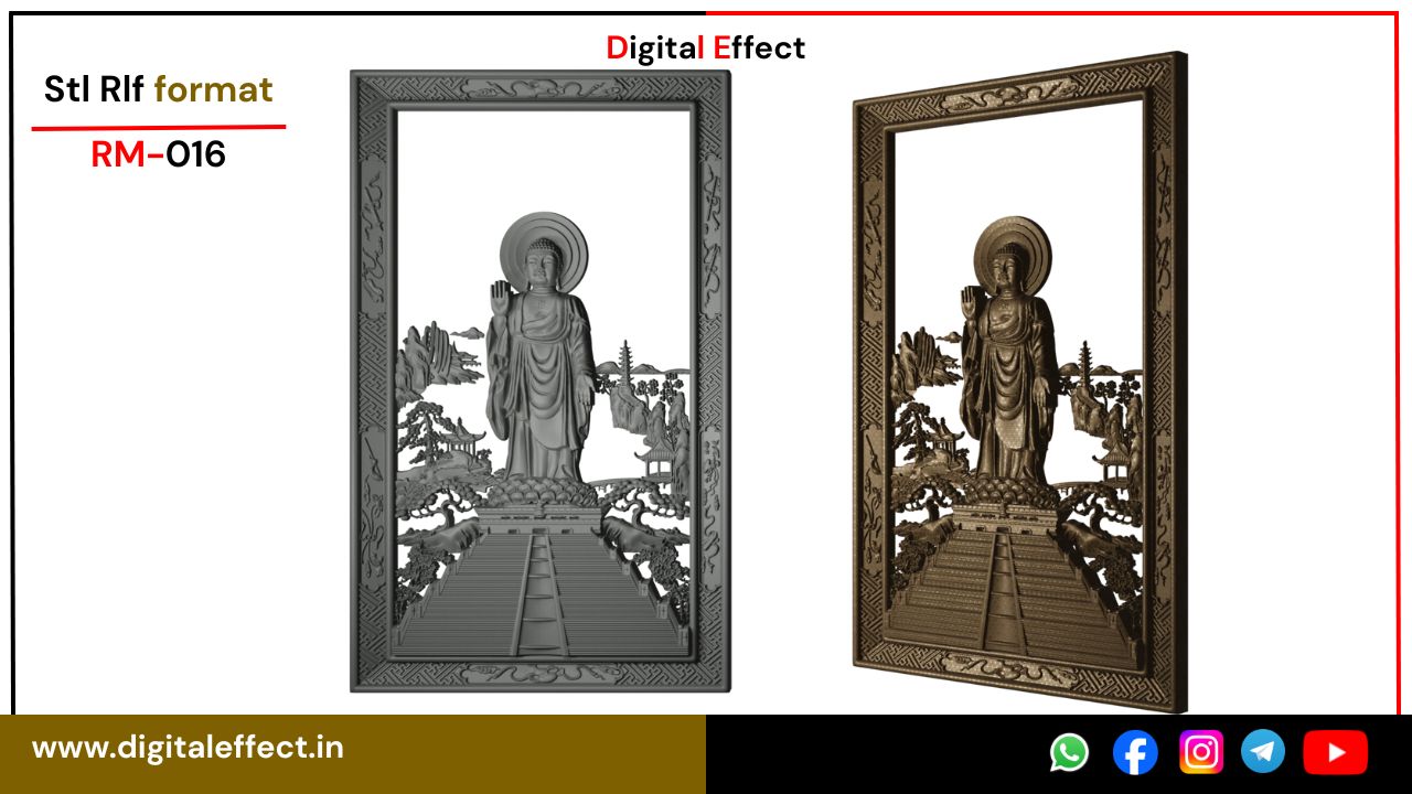 Tirthankara Mahavir Jain Relief Design – Digital Effect