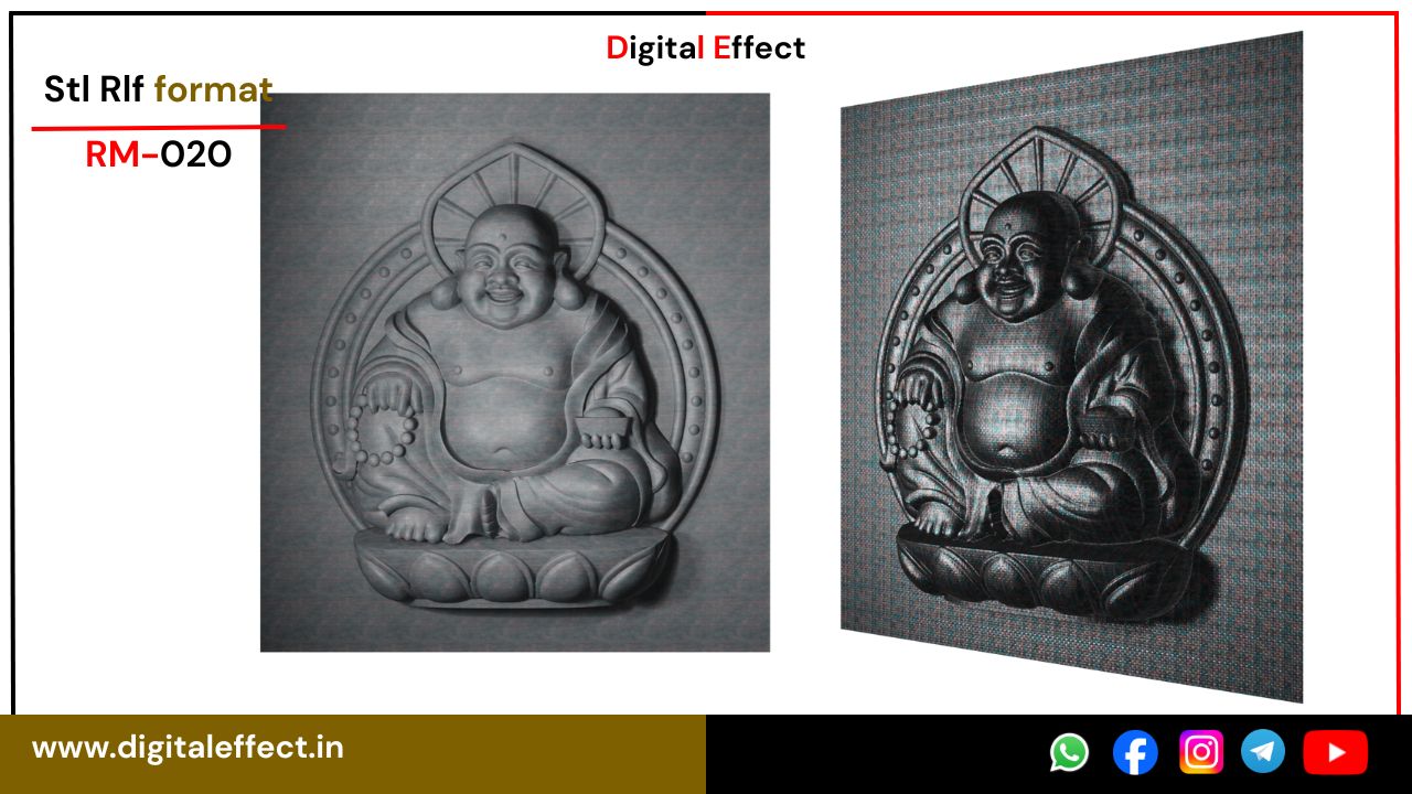 Gotama Buddha Jain Relief Design – Digital Effect