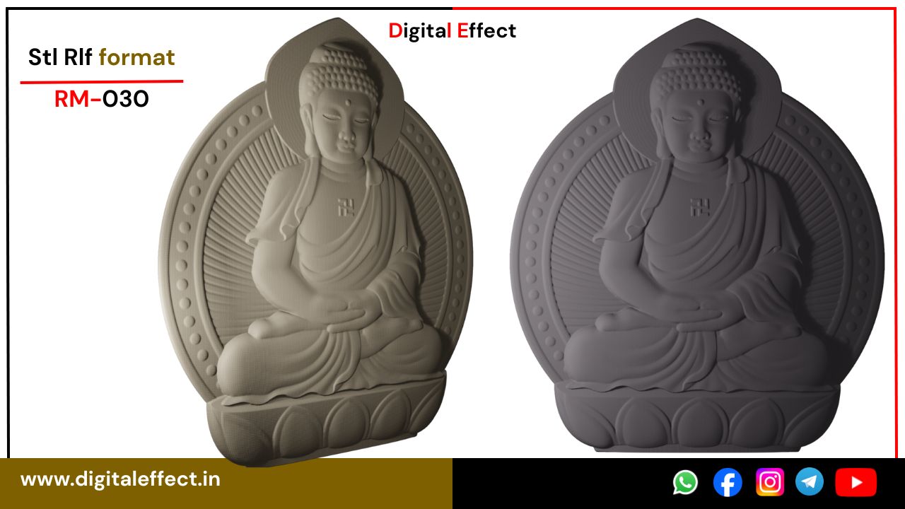 Gotama Buddha Spiritual CNC Relief – Digital Effect