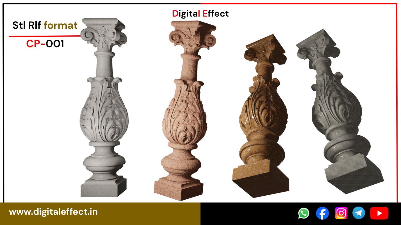 Ornamental Pillar, Column, and Stairs 3D Design for CNC – Digital Effect