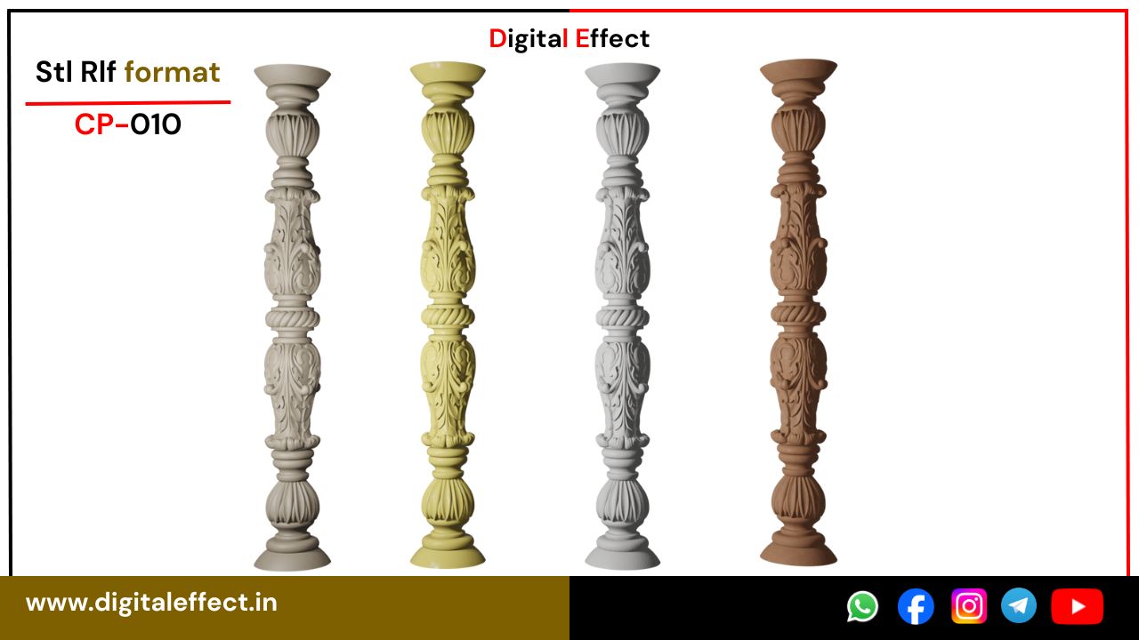 Elegant Column and Stair 3D Relief for CNC – Digital Effect