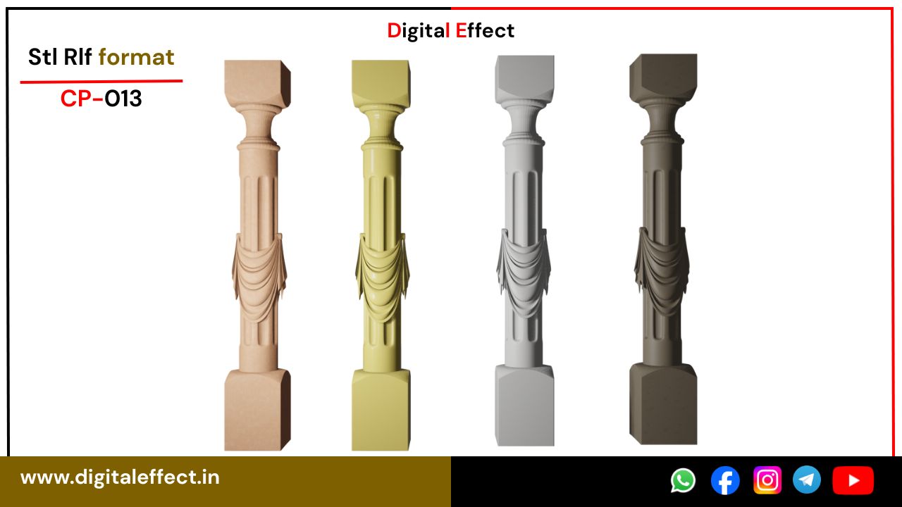 Ornate Stair and Column 3D Relief for CNC – Digital Effect