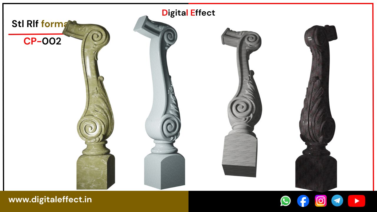 Decorative Pillar and Stair 3D Relief Design for CNC – Digital Effect