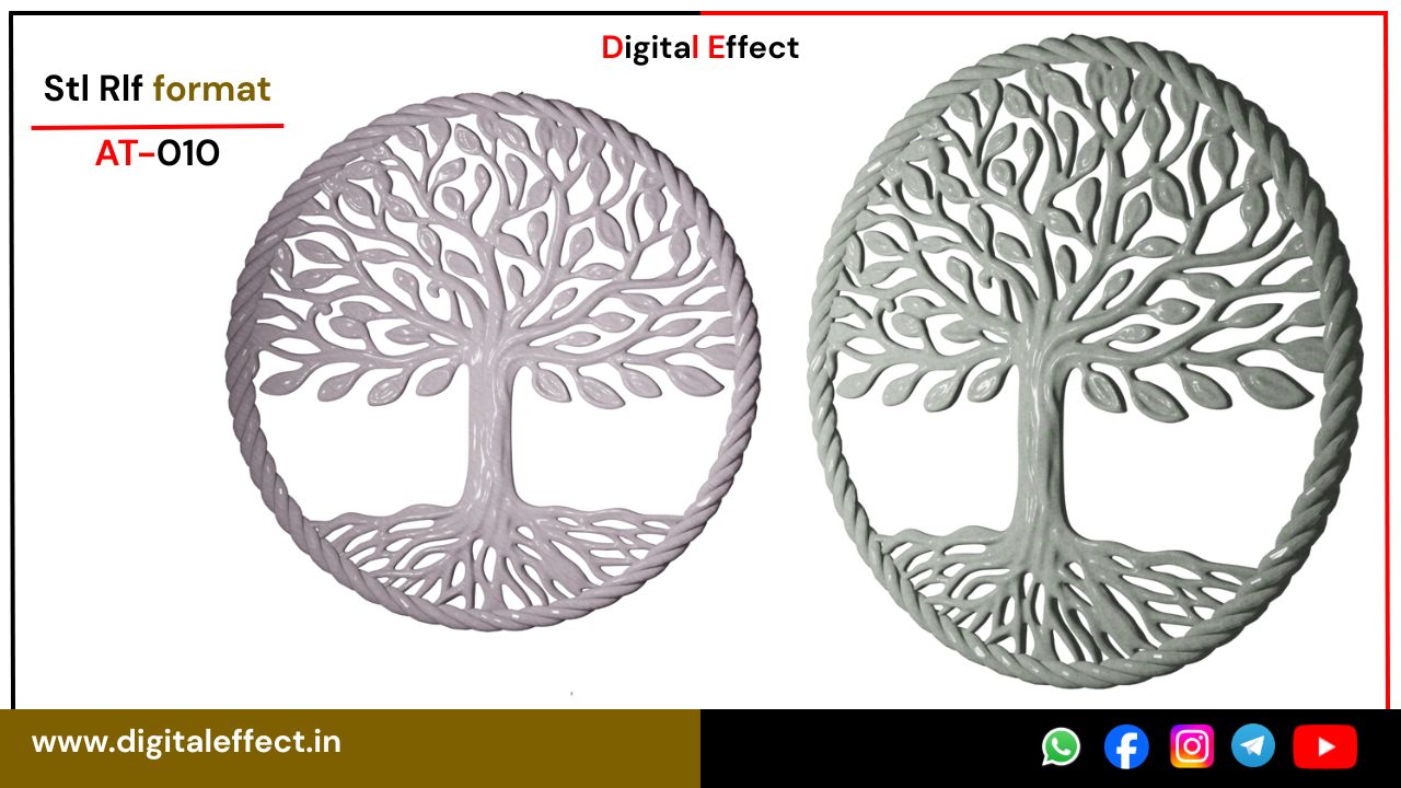 Detailed 3D Tree Carving Panel – Digital Effect