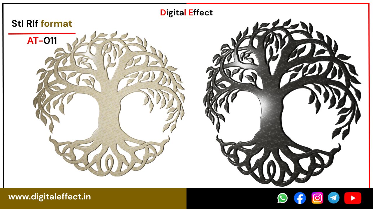 Vibrant 3D Tree Relief for CNC Carving – Digital Effect
