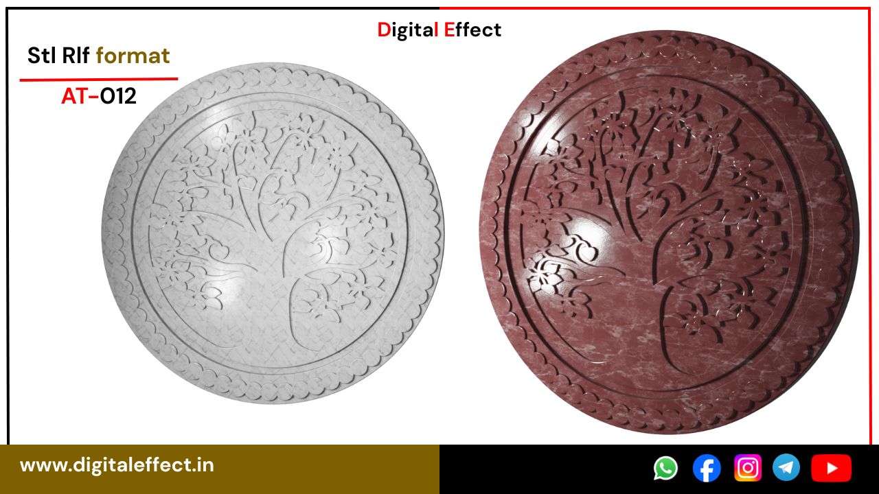 Exquisite 3D Tree Carving Panel – Digital Effect