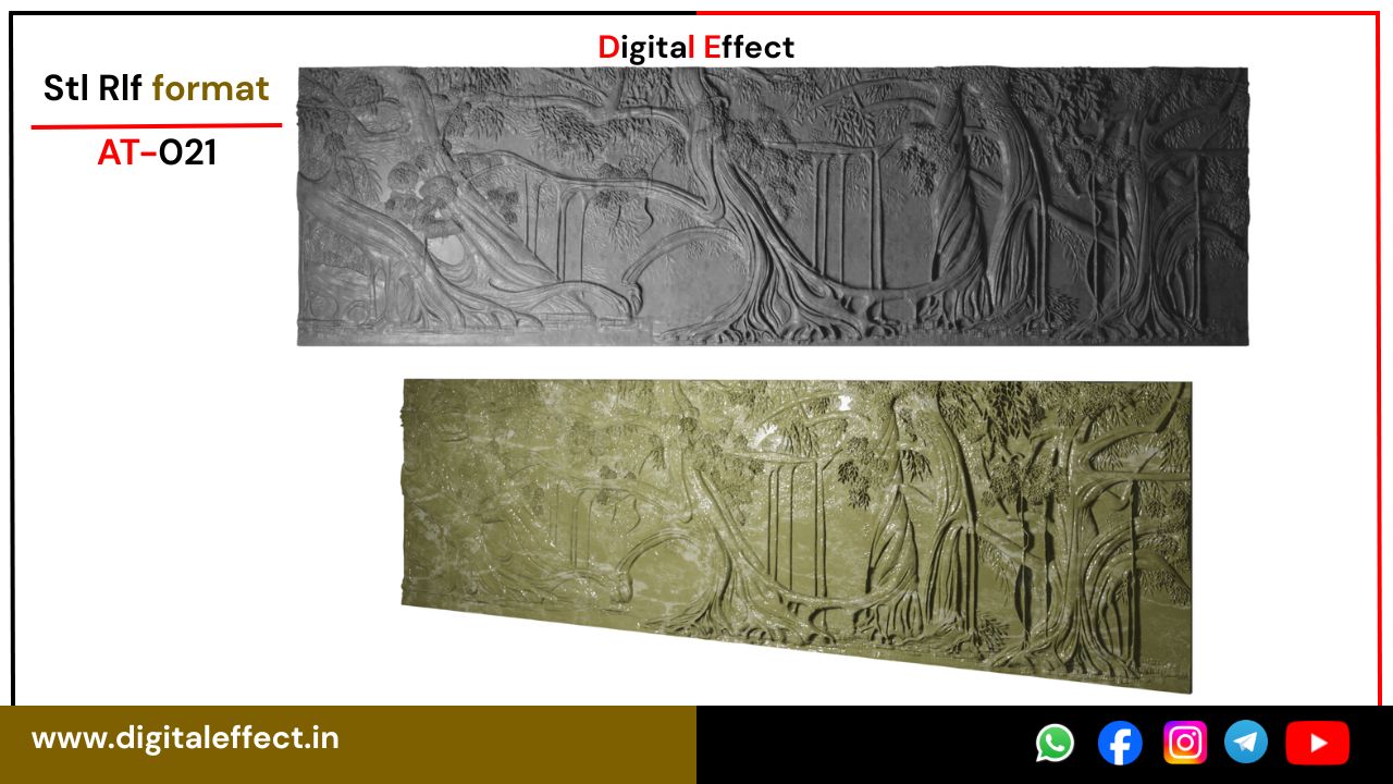 Dynamic 3D Tree Sculpture for CNC – Digital Effect